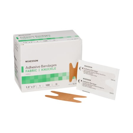 McKesson Adhesive Strip McKesson 1-1/2 X 3 Inch Fabric Knuckle Tan Sterile - Box of 100 - 16-4814-BX