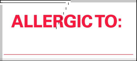 Precision Dynamics Pre-Printed Label Barkley® Allergy Alert White Allergic To: Red Alert Label 1 X 2-1/4 Inch - Roll of 1 - N-14-RL