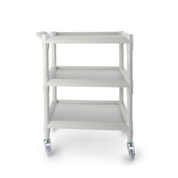 McKesson Utility Cart McKesson Plastic 17.5 X 25.25 X 35 Inch Light Gray Shelves Outside: 25-1/4 X 17-1/2 Inch, Shelves Inside Flat Space: 15.88 X 15.67 Inch - Each - 81-63530-EA
