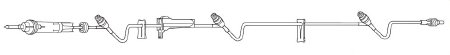 Baxter IV Pump Set Clearlink™ Gravity / Pump 3 Ports 60 Drops / mL Drip Rate Without Filter 105 Inch Tubing Solution - Case of 48 - 2C8546-CS