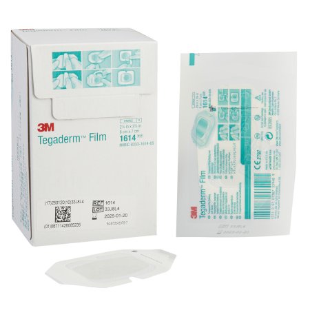 3M Transparent Film Dressing 3M™ Tegaderm™ 2-3/8 X 2-3/4 Inch Frame Style Delivery Rectangle Sterile - Each - 1614-EA