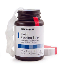 McKesson Wound Packing Strip McKesson Non-impregnated 1 Inch X 5 Yard Sterile Plain - Case of 12 - 61-59320-CS