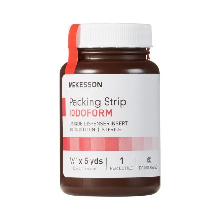 McKesson Wound Packing Strip McKesson Iodoform 1/4 Inch X 5 Yard Sterile Antiseptic - Case of 12 - 61-59145-CS