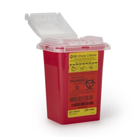 BD Sharps Container BD™ Red Base 7 H X 4-9/10 W X 3-9/10 D Inch Vertical Entry 0.25 Gallon - Each - 305635-EA