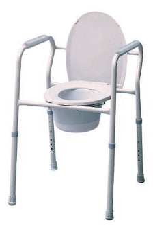 Graham-Field 3-in-1 Commode Chair Graham-Field Fixed Arms Steel Frame Back Bar 14 Inch Seat Width 300 lbs. Weight Capacity - Case of 4 - 7103A-4-CS