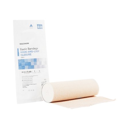 McKesson Elastic Bandage McKesson 6 Inch X 5 Yard Hook and Loop Closure Tan Sterile Standard Compression - Case of 36 - 16-1033-6-STR-CS