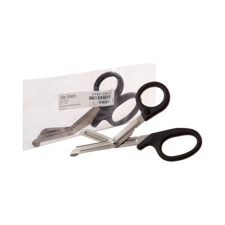 McKesson Utility Scissors McKesson 7-1/4 Inch Length Office Grade Stainless Steel / Plastic NonSterile Finger Ring Handle Angled Blunt Tip / Blunt Tip - Each - 01-320BKGM-EA