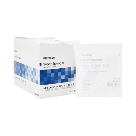 McKesson Fluff Dressing McKesson 6 X 6-3/4 Inch 5 per Pack Sterile Rectangle - Box of 10 - 16-4265-BX