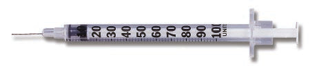 BD Standard Tuberculin Syringe with Needle PrecisionGlide™ 1 mL 3/8 Inch 26 Gauge NonSafety Regular Wall - Box of 100 - 309625-BX