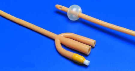 Cardinal Foley Catheter Dover™ 3-Way Standard Tip 5 cc Balloon 16 Fr. Silicone Elastomer Coated Latex - CT/10 - 8887688169-CT