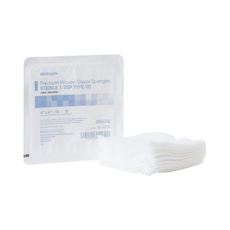 McKesson Gauze Sponge McKesson 4 X 4 Inch 10 per Tray Sterile 16-Ply Square - Case of 72 - 16-4276-CS