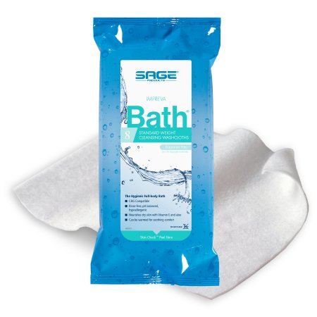 Sage Products Rinse-Free Bath Wipe Impreva Bath™ Soft Pack Aloe Unscented 8 Count - Pack of 1 - 7988-PK
