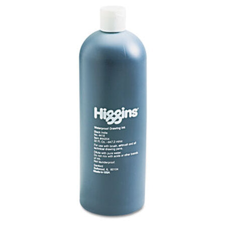 Higgins® Waterproof Pigmented Drawing Ink, 32 oz Bottle, Black - Each - HIG-44204-EA