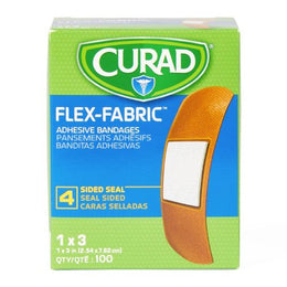 Medline Adhesive Strip Comfort Cloth® 1 X 3 Inch Fabric Rectangle Tan Sterile - Box of 100 - NON25660-BX