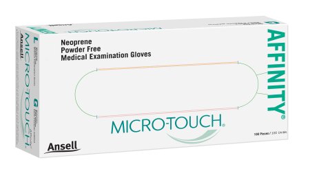 Ansell Exam Glove Micro-Touch® Affinity® Medium NonSterile Polychloroprene Standard Cuff Length Textured Fingertips Green Chemo Tested - Box of 1 - 3772-BX