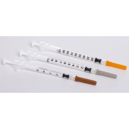 Sol-Millennium Medical Safety Tuberculin Syringe with Needle Sol-Care™ 1 mL 5/8 Inch 25 Gauge Retractable Safety Needle Regular Wall - Case of 10 - 100018IM-CS