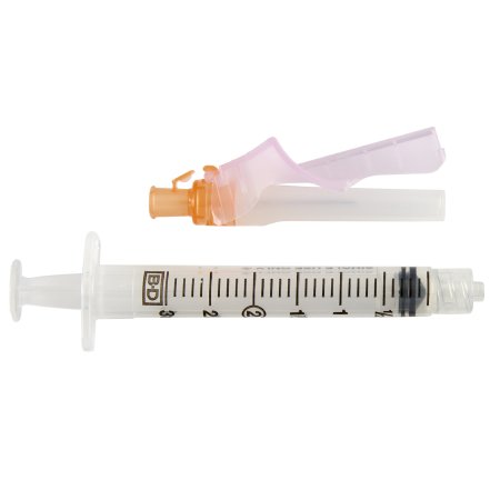 BD Safety Hypodermic Syringe with Needle Eclipse™ 3 mL 1 Inch 25 Gauge Hinged Safety Needle Regular Wall - Case of 300 - 305787-CS