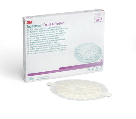 3M Foam Dressing 3M™ Tegaderm™ High Performance 7-1/2 X 8-3/4 Inch With Border Film Backing Acrylic Adhesive Oval Sterile - Case of 15 - 90616-CS