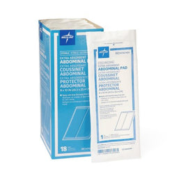 Medline Abdominal Pad 8 X 10 Inch 1 per Pack Sterile Rectangle - Box of 18 - NON21454-BX