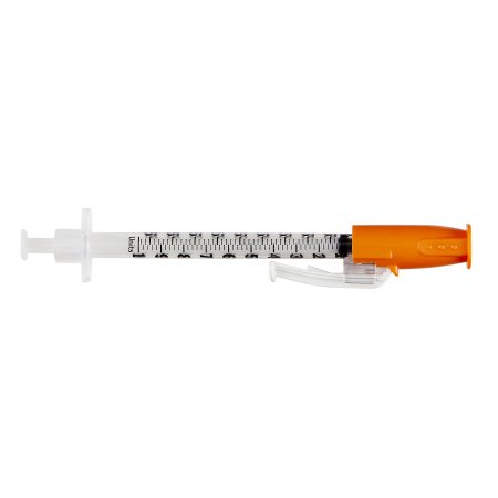 BD Safety Insulin Syringe with Needle SafetyGlide™ 1 mL 1/2 Inch 29 Gauge Sliding Safety Needle Regular Wall - Case of 400 - 305930-CS