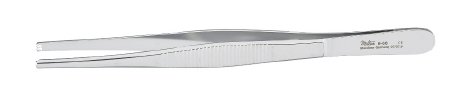 Integra Lifesciences Tissue Forceps Adson 6 Inch Length Surgical Grade Stainless Steel NonSterile NonLocking Thumb Handle Straight Serrated Tips with 1 X 2 Teeth - Each - 6-66-EA