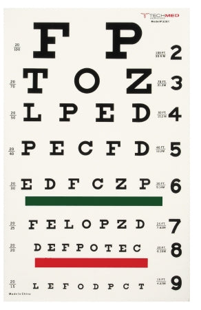 McKesson Eye Chart McKesson 20 Foot Distance Acuity Test - Each - 3061-EA