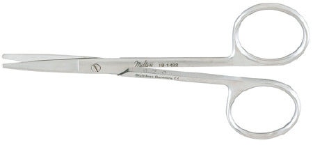 Integra Lifesciences Iris Scissors Miltex® Knapp 4 Inch Length OR Grade German Stainless Steel NonSterile Finger Ring Handle Straight Blade Blunt Tip / Blunt Tip - Each - 18-1422-EA