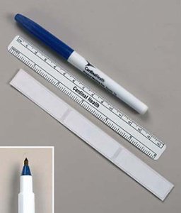 Cardinal Skin Marker Gentian Violet Tapered Tip Ruler Sterile - Box of 50 - 250PRL-BX
