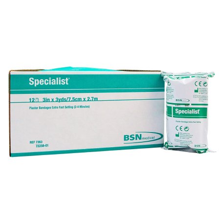 BSN Medical Plaster Bandage Specialist® 3 Inch X 9 Foot Plaster of Paris White - Case of 72 - 7363-CS