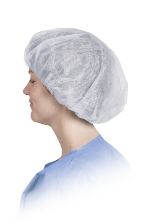 Medline Bouffant Cap One Size Fits Most Blue Elastic Closure - Box of 100 - CRI1004-BX