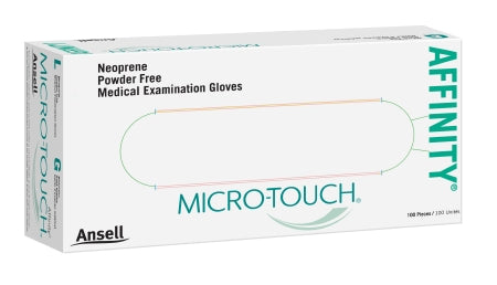 Ansell Exam Glove Micro-Touch® Affinity® Small NonSterile Polychloroprene Standard Cuff Length Textured Fingertips Green Chemo Tested - Case of 10 - 3771-CS