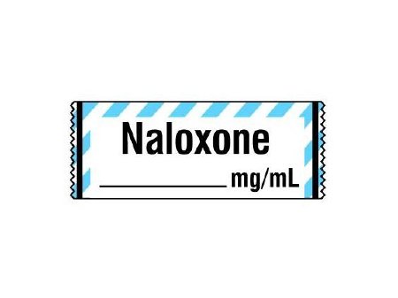 Shamrock Scientific Drug Label Shamrock Anesthesia Label Tape Naloxone _ mg/mL Blue / White 1/2 X 1 Inch - Roll of 1 - SA-251-RL