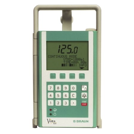 B. Braun Large Volume Infusion Pump Vista® Basic 7.2 Volt NiCd Rechargeable Battery Linear Peristaltic NonWireless 0.1 to 800.0 mL / Hr. Flow Rate Digital - Each - 637-202-EA