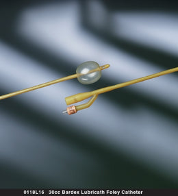 Bard Foley Catheter Bardex® 2-Way Round Tip 30 cc Balloon 22 Fr. Latex - Case of 12 - 0118L22-CS