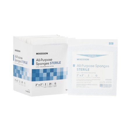 McKesson Nonwoven Sponge McKesson 2 X 2 Inch 2 per Pack Sterile 4-Ply Square - Pack of 1 - 16-602318-PK