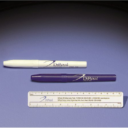 DeRoyal Surgical Skin Marker Gentian Violet Standard Tip Rule Cap NonSterile - Case of 100 - 26-005NS-CS