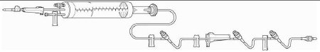 Baxter Burette IV Administration Set Clearlink™ Gravity 4 Ports 60 Drops / mL Drip Rate Without Filter 115 Inch Tubing Solution - Case of 48 - 2C8862-CS