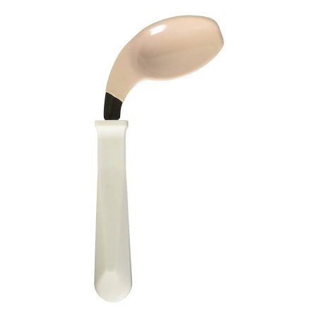 Patterson Medical Supply Offset Spoon Easy-Hold Angled / Left Handed White Stainless Steel / Polypropylene - Each - 1441-EA