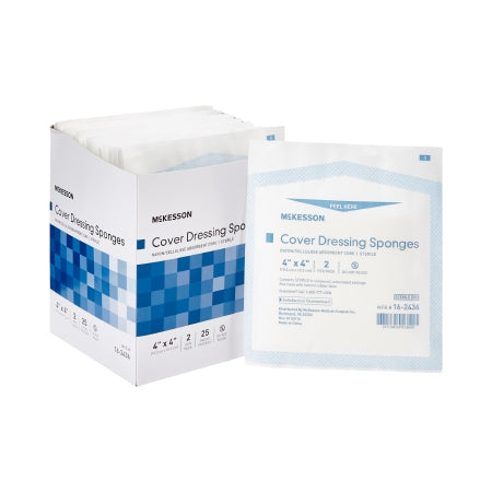 McKesson Nonwoven Sponge McKesson 4 X 4 Inch 2 per Pack Sterile Square - Pack of 1 - 16-2436-PK