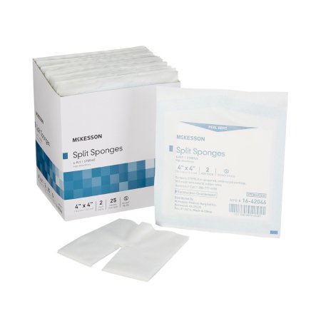 McKesson Split Sponges McKesson 4 X 4 Inch Sterile 6-Ply - Pack of 1 - 16-42046-PK