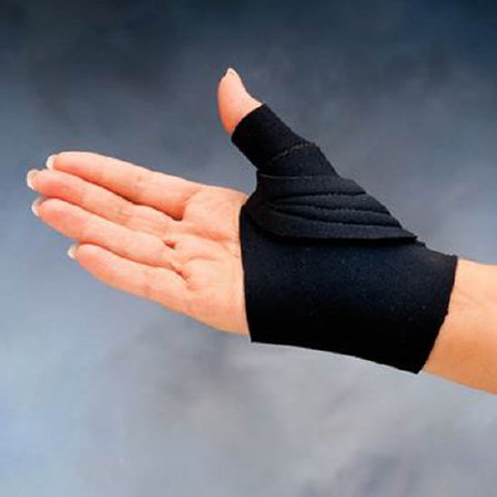 Patterson Medical Supply Thumb CMC Restriction Splint Comfort Cool® Adult Large Wrap Around Strap Left Hand Black - Each - 92720506-EA