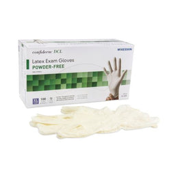 McKesson Exam Glove McKesson Confiderm® X-Large NonSterile Latex Standard Cuff Length Smooth Ivory Not Rated - Box of 100 - 14-320-BX
