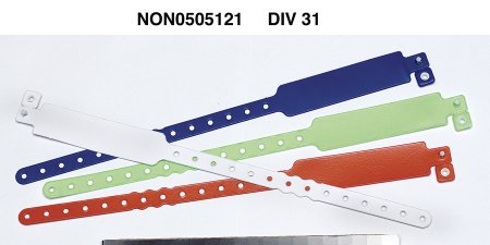 Medline Identification Wristband Write On Band Permanent Snap Without Legend - Box of 250 - MDS133038R-BX