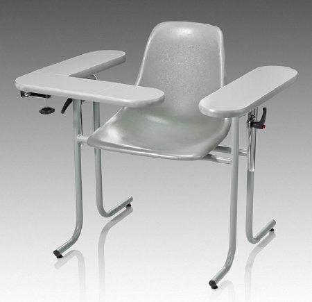 McKesson Blood Drawing Chair McKesson 1 Straight Arm / 1 Flip Up Arm Gray - Each - 63-20PSFF-EA