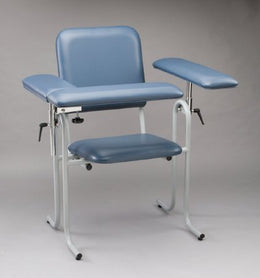 McKesson Blood Drawing Chair McKesson 1 Straight Arm / 1 Flip Up Arm Blue - Each - 63-20USUF-1-EA