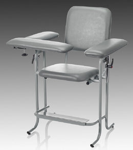 McKesson Blood Drawing Chair McKesson 1 Straight Arm / 1 Flip Up Arm Blue - Each - 63-20UTUF-1-EA