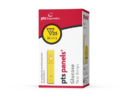 PTS Diagnostics Reagent Test Strip PTS Panels® Cardiac / Lipids / General Chemistry Glucose For Cardiochek PA Analyzer 25 Tests - Box of 25 - 1713-BX