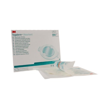 3M Absorbent Transparent Film Dressing 3M™ Tegaderm™ Absorbent 5-5/8 X 6-1/4 Inch Oval Sterile - Box of 5 - 90803-BX