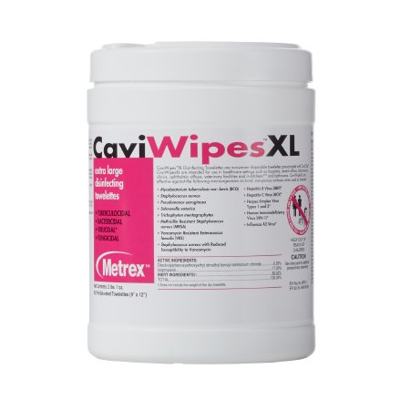 Metrex Research CaviWipes™ Surface Disinfectant Premoistened Alcohol Based Manual Pull Wipe 66 Count Canister Alcohol Scent NonSterile - Case of 12 - 13-1150-CS