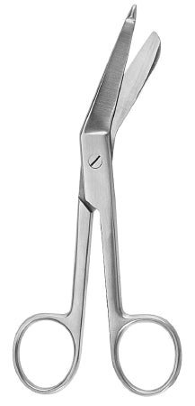 McKesson Bandage Scissors McKesson Argent™ Lister 4-1/2 Inch Surgical Grade Stainless Steel NonSterile Finger Ring Handle Angled Blunt Tip / Blunt Tip - Each - 43-1-226-EA